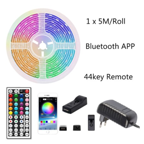 5050 RGB Bluetooth LED Strip Lights 5M 10M 15M 20M LED Light 24 key 44 ...