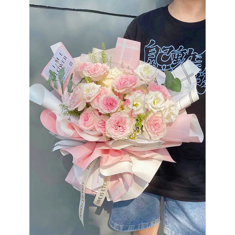 20pcs per pack Lattice Design Flower Bouquet Wrapper Floral Wrapper ...