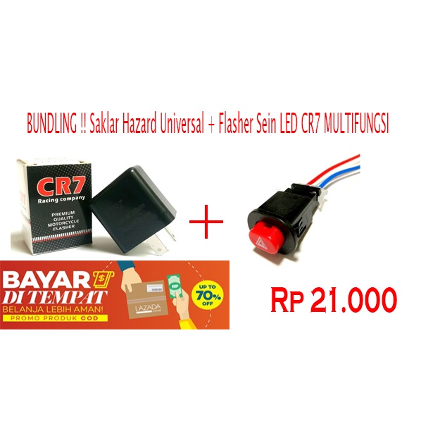 TOMBOL Hazard Light On Off Button Switch/Motorcycle Hazard Switch