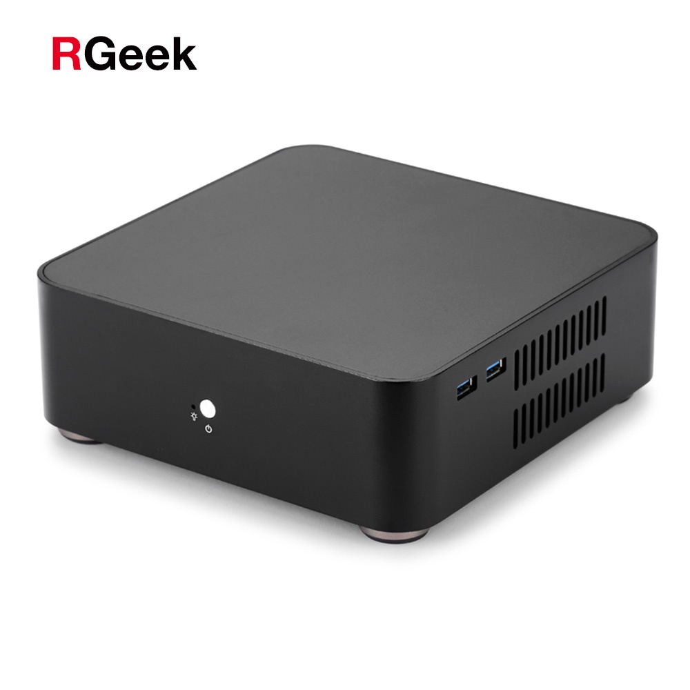 RGEEK L60 All Aluminum Chassis Computer Case Mini Desktop Mainframe PSU ...