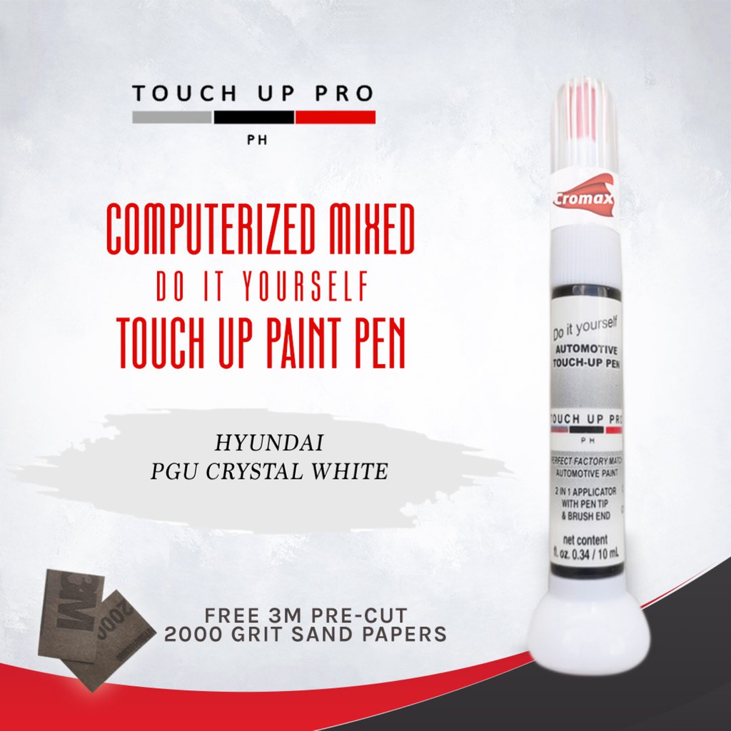 TOUCH UP PRO PH HYUNDAI PGU CRYSTAL WHITE Touch Up Paint Pen Scratch