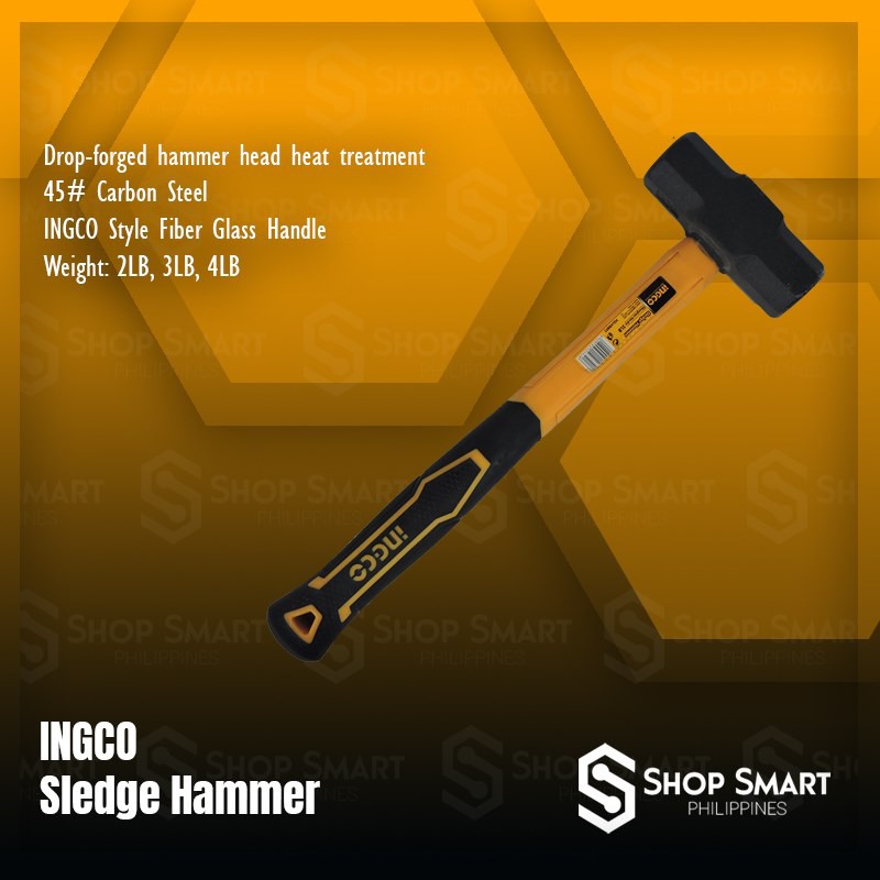 INGCO Sledge Hammer Hammerhead Heat treatment, 45 carbon