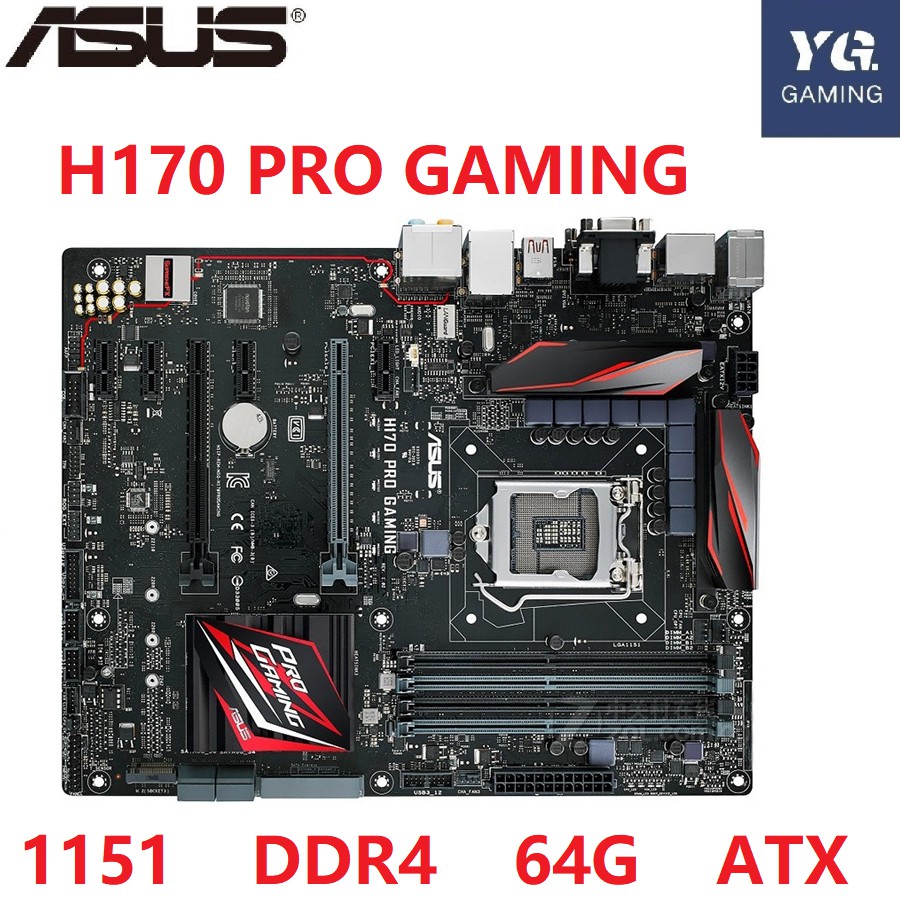 Desktop motherboard H170 PRO GAMING for intel H170 LGA1151 DDR4 Used ...