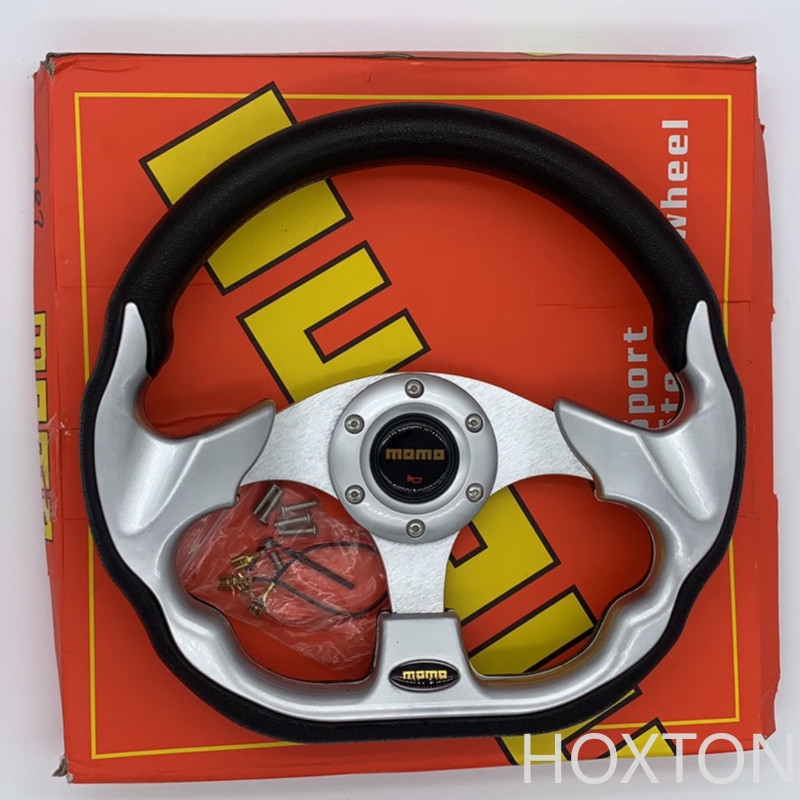 NRG Innovations ST-002RCF 320mm Leather Universal Steering Wheel Black Carbon Fibre Car Sim 70mm 6-Bolt main image 1