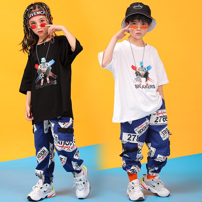 Kid Hip Hop Clothing Graphic Tee Oversized T Shirt Top Streetwear Print ...