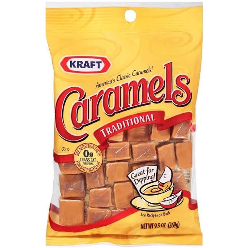 Kraft Vanilla Caramels Individually Wrapped Vanilla Caramel Candy Snack