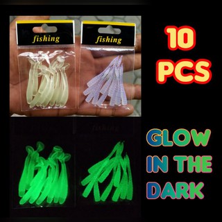 10 Seeds Soft Lure Padle Tail Glow In the Dark GID Softlure