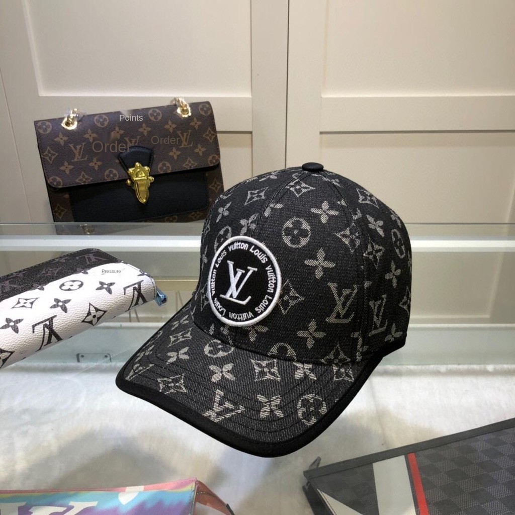 Louis Vuitton Black Denim Monogram LV Initials Metal Baseball Cap - Praise  To Heaven