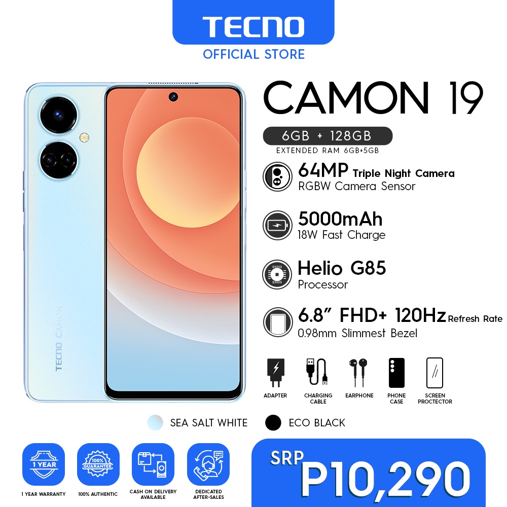 Tecno Mobile "Camon 19" Model:Cl6n (128+6gb) | Shopee Philippines