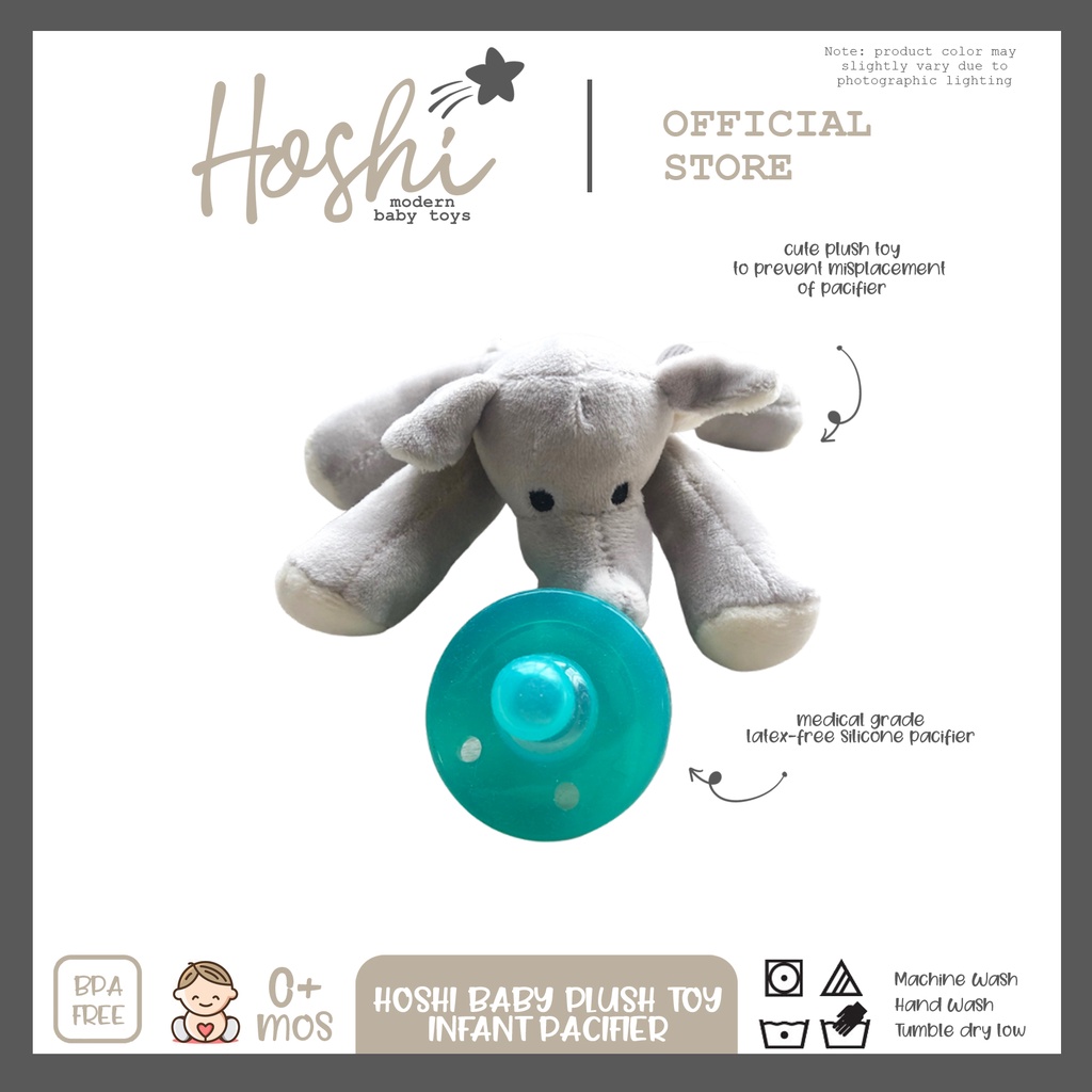 Hoshi Baby Plush Toy Baby Infant Newborn Silicone Pacifier, BPA Free Baby  Soother Binkie Mos+