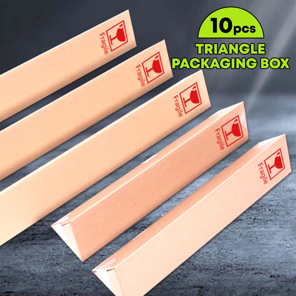 (10 PIECES) Triangle Paper Craft Packing Box Packaging Corrugated Kotak ...