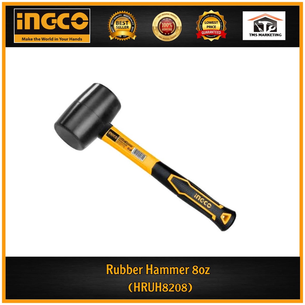 INGCO RUBBER HAMMER 8oz HRUH8208 | Shopee Philippines