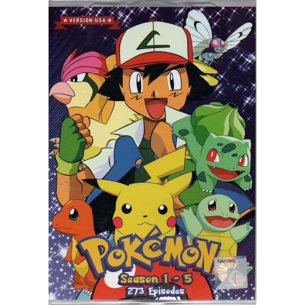 Anime DVD Pokemon Complete Series Season 1-5 Vol.1-273 End (USA Version ...