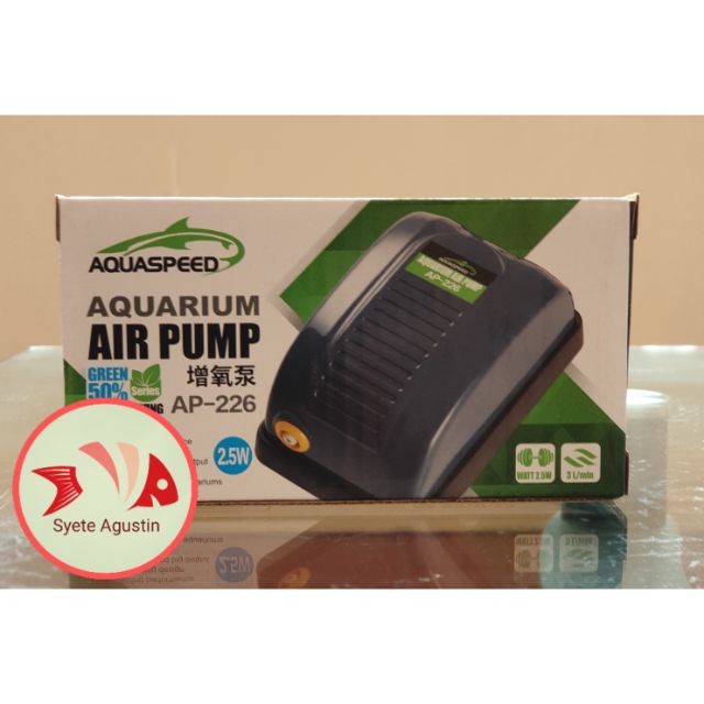 AQUASPEED AQUARIUM AIR PUMP AP-226 Single ( 2.5 watts )