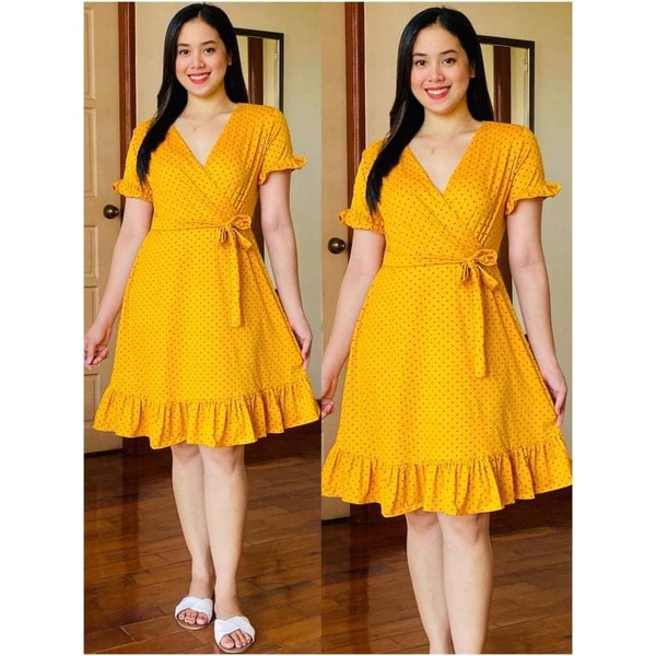 Glenda Overlap Dress (Fresize) | Shopee Philippines