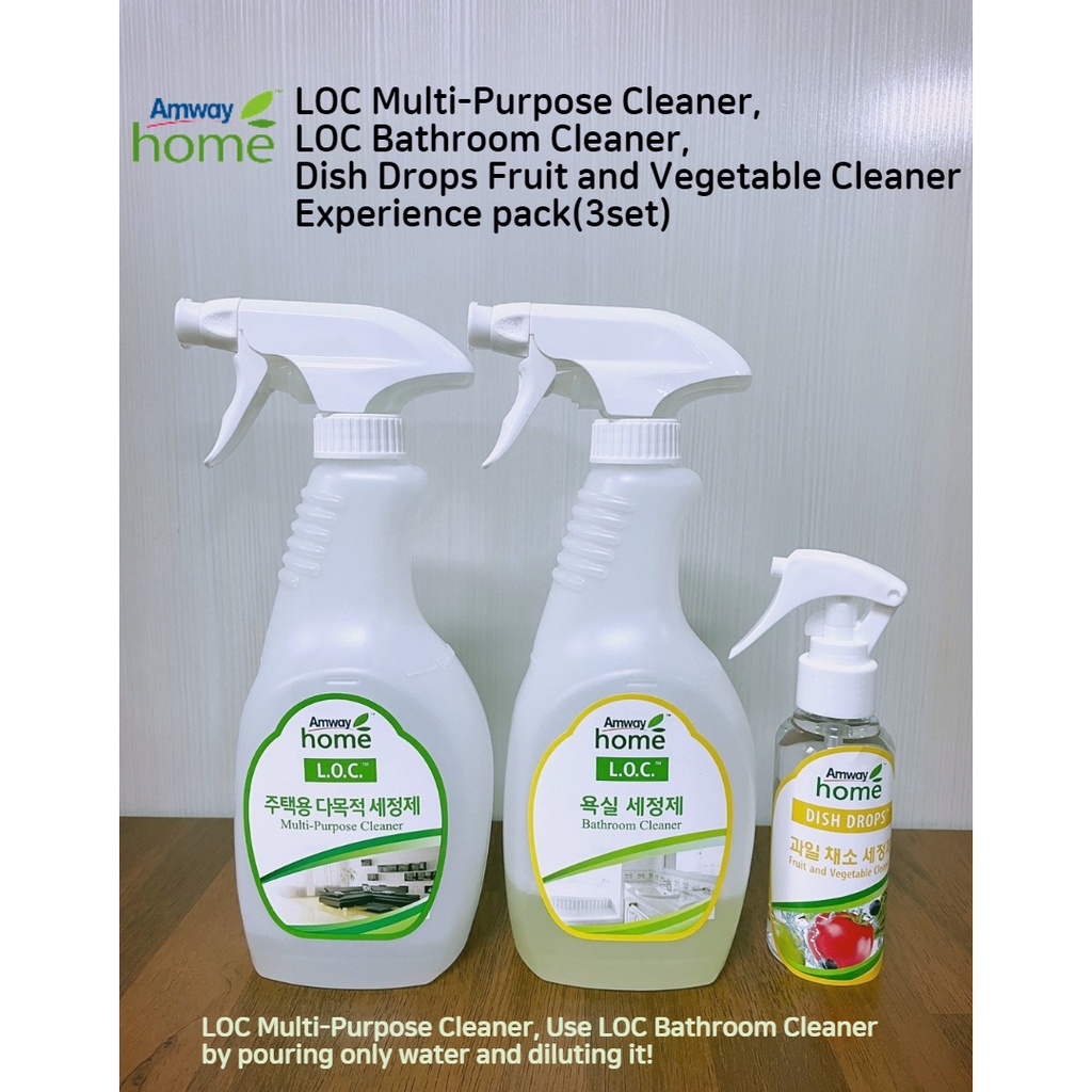 Amway Home LOC MultiPurpose Cleaner, LOC Bathroom Cleaner, Dish Drops