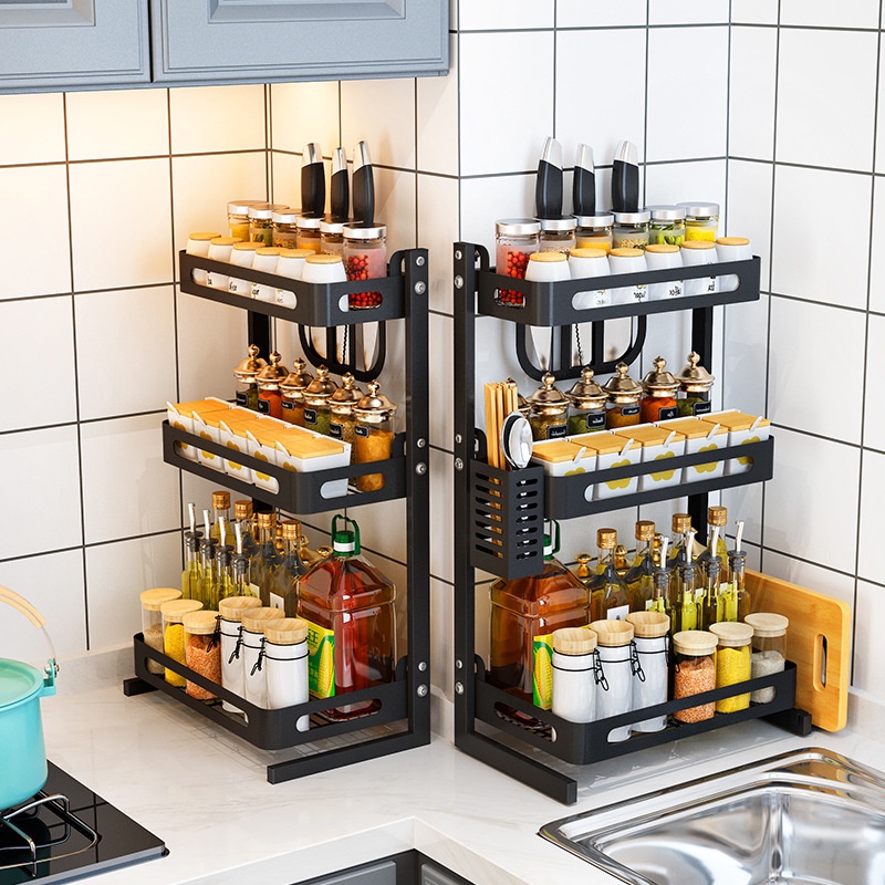IKER 2/3 layer stainless steel kitchen shelf, home countertop seasoning ...
