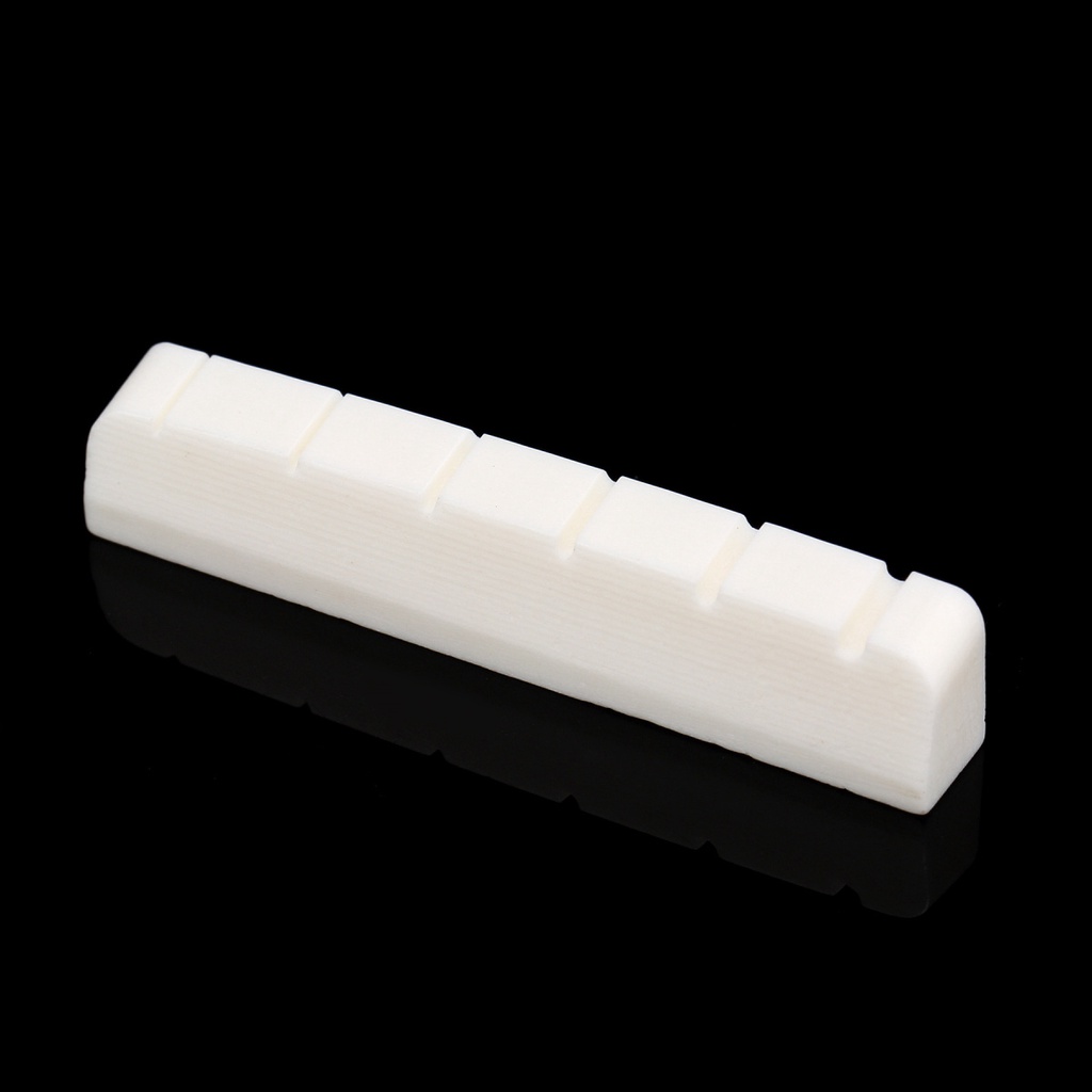 Musiclily 43mm Flat Bottom Slotted Guitar Bone String Nut for 6 String ...