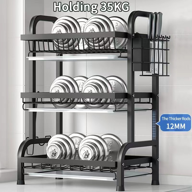 2/3Tier Rak Pinggan Stainless Steel Dish Rack Dish Drainer Dish Rak ...