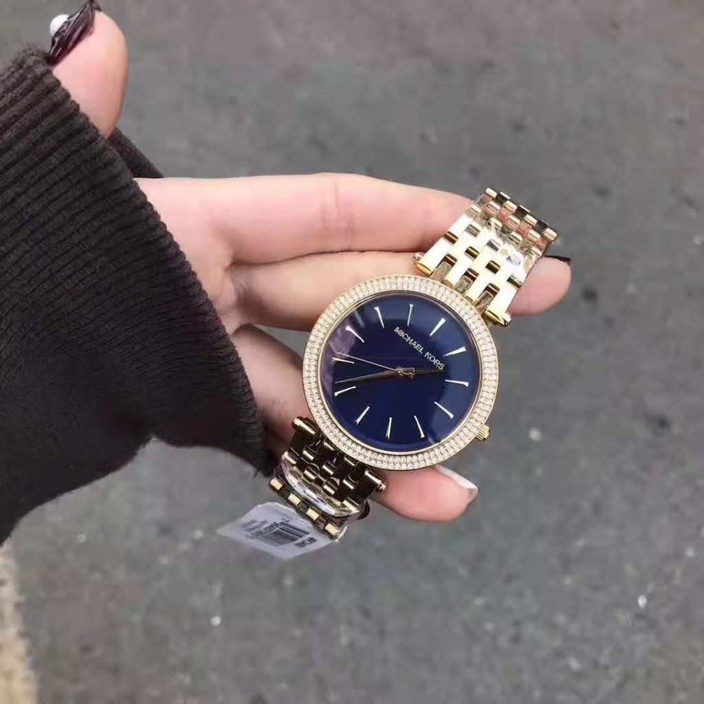 Michael Kors Darci Gold Blue Ladies Watch | Shopee Philippines