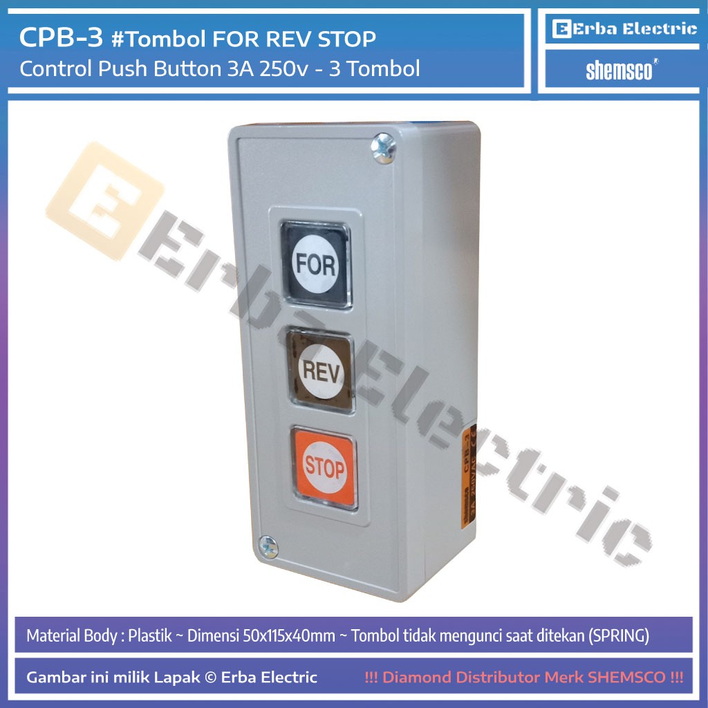 TOMBOL Control Push Button Switch CPB3 3A 250v Button FOR REV STOP