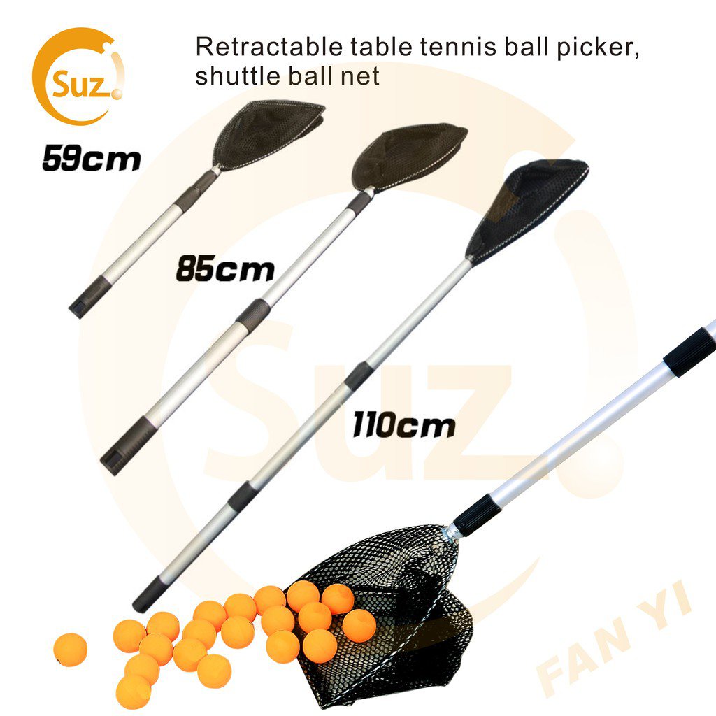 SUZ Telescopic PingPong Training Table Tennis Ball Pick Up Net Foldable