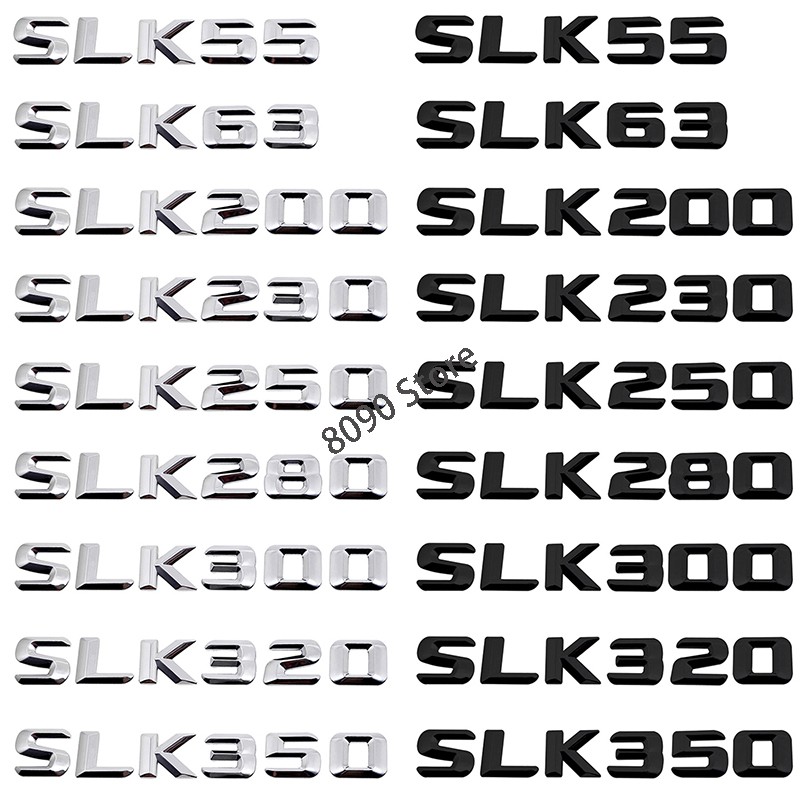 Glossy Silver Chrome SLK350 Boot Badge Emblem – For Mercedes-Benz Rear Or Front