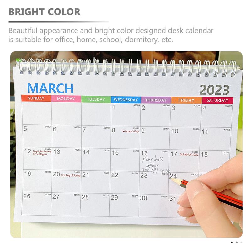 Calendar Office Notepad Table Planner Calendar Desk Coil Small Standing