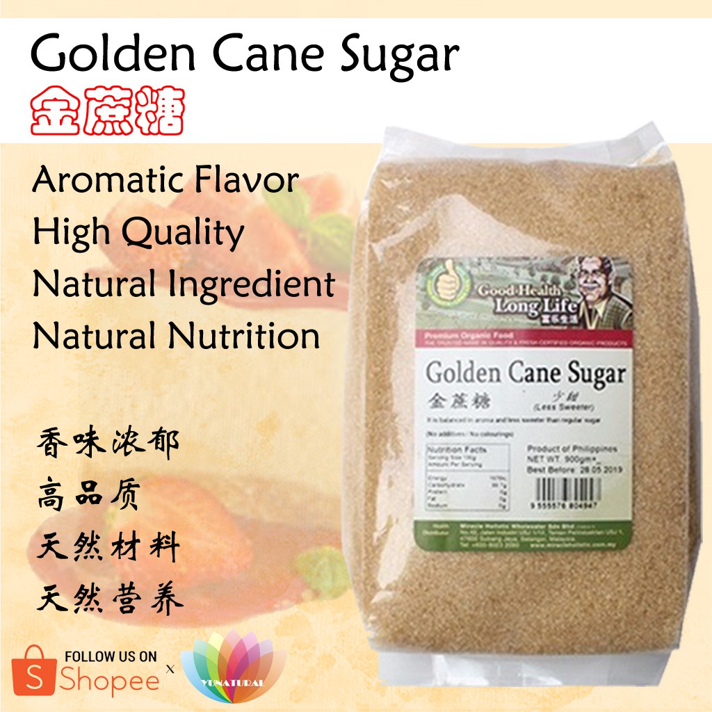 [GHLL] Natural Golden Cane Sugar 金蔗糖 蔗糖 糖 900g Tebu Gula | Shopee ...