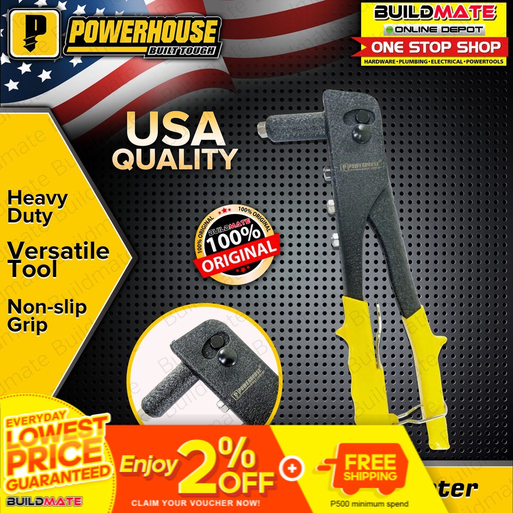 POWERHOUSE USA Industrial Heavy Duty Hand Riveter •BUILDMATE• PHHT ...