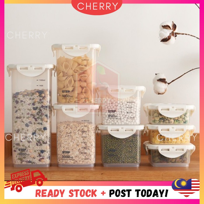 CHERRY Plastic Transparent Clam-shell Food Storage Box Canisters Tank ...