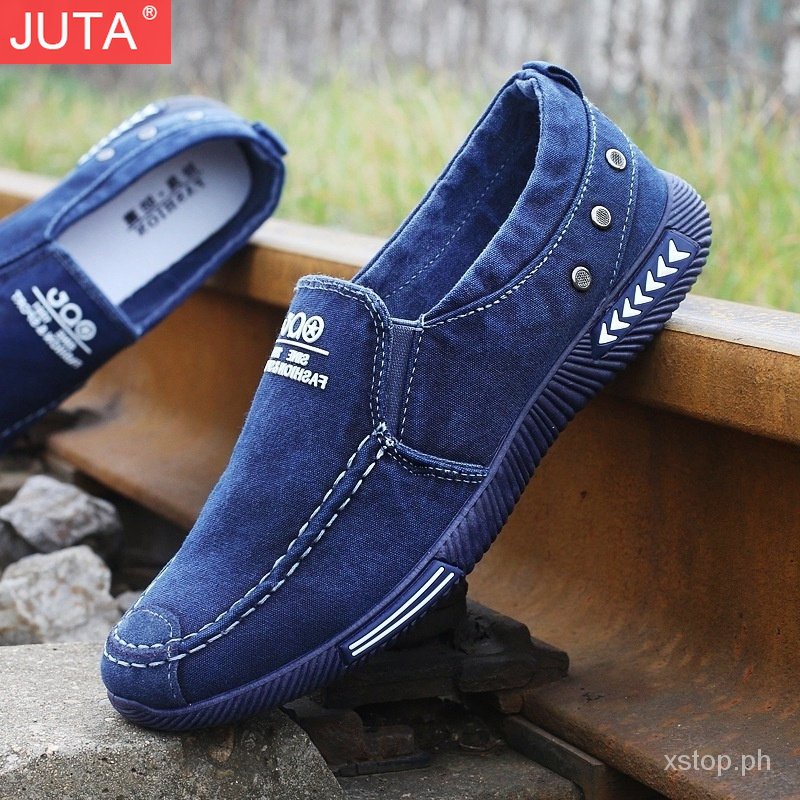 JUTA Men's Flat Casual Comfortable Shoes Canvas Driver Shoes for ...
