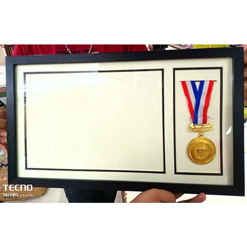 Medal frame, A4 size of certificate landscape type and regular size of