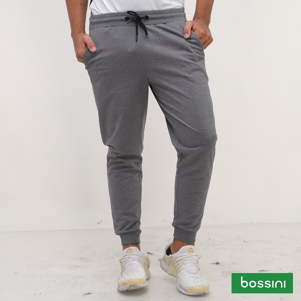 Bossini Jogger Pants W/ Zipper BMB14-0007 (Heather Gray) | Shopee ...