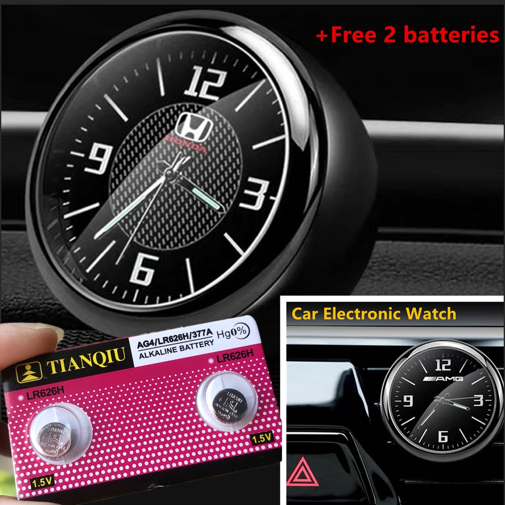 Car Aromatherapy Mini Luminous Interior Quartz Clock Dashboard Vents ...