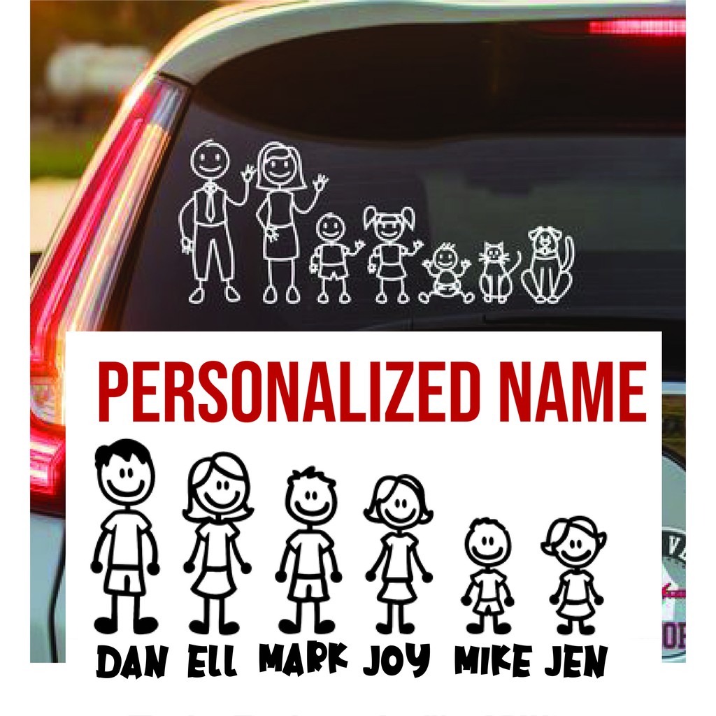 FAMILY CAR STICKER / PERSONALIZED / DECAL / FREE NAME Shopee Philippines