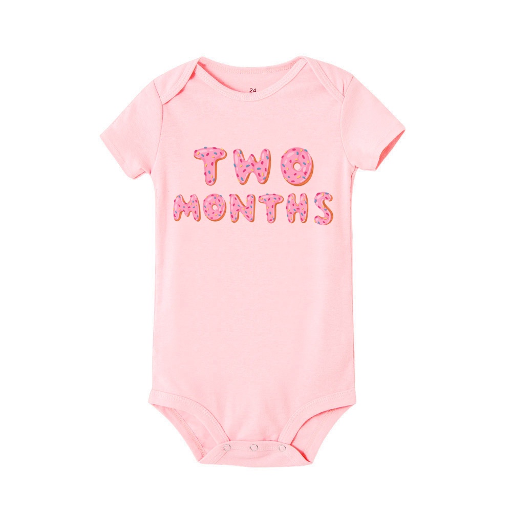 Pink Donut Numbers 1 12 Months Baby Girl Onesies Newborn Monthly Milestone Romper Cute Donut Infant Girls Jumpsuit Bodysuit Shopee Philippines