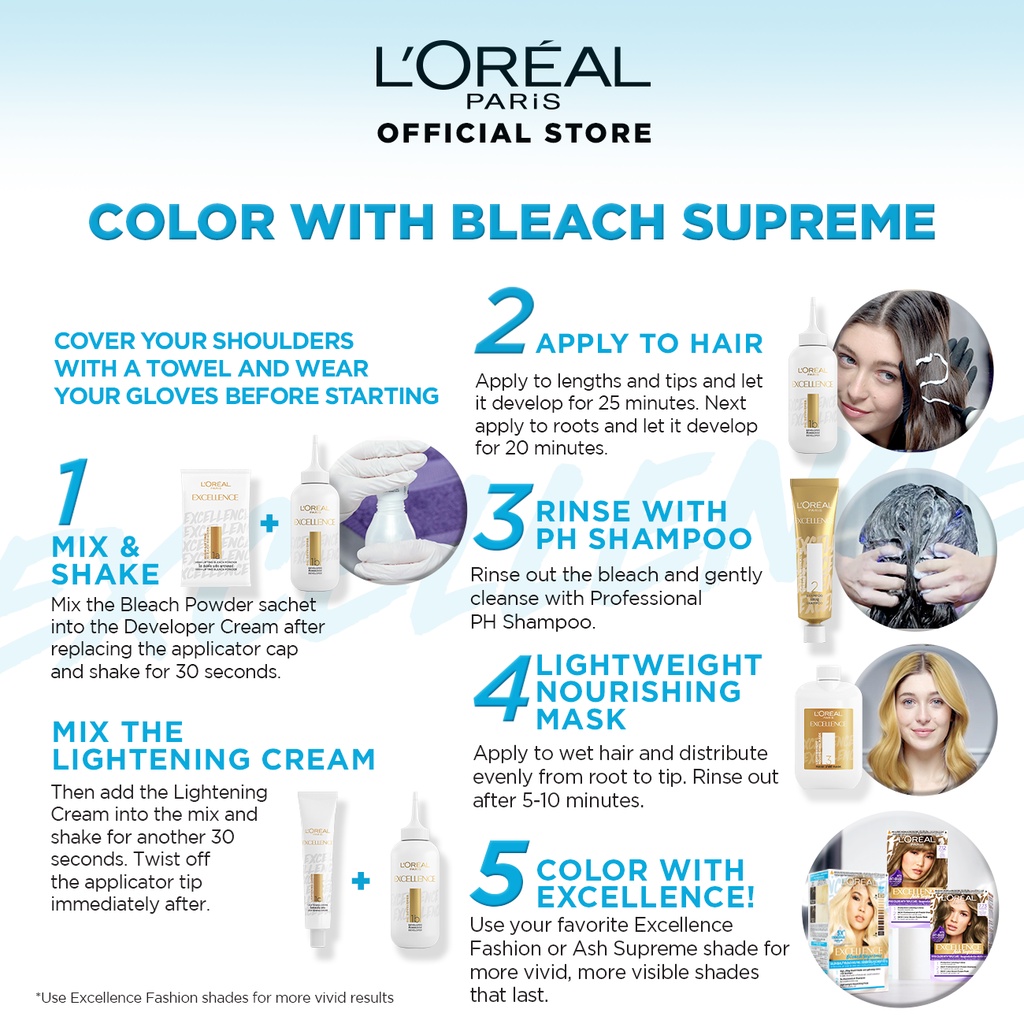 LOreal Paris Excellence Bleach Supreme and Ash Supreme Ultimate Lift Kit Bleaching Set Hair