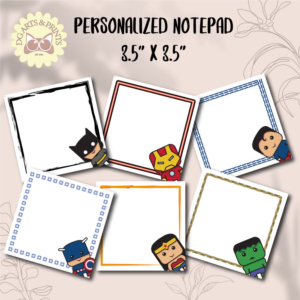 Customized Notepads 3.5x3.5 │ Chibi Super Heroes │ DG Arts & Prints ...