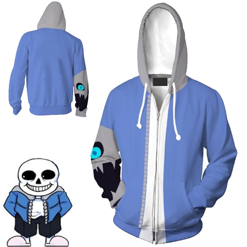 3D Undertale Sans Cosplay Costume Zipper Jacket Hoodie Shopee Philippines