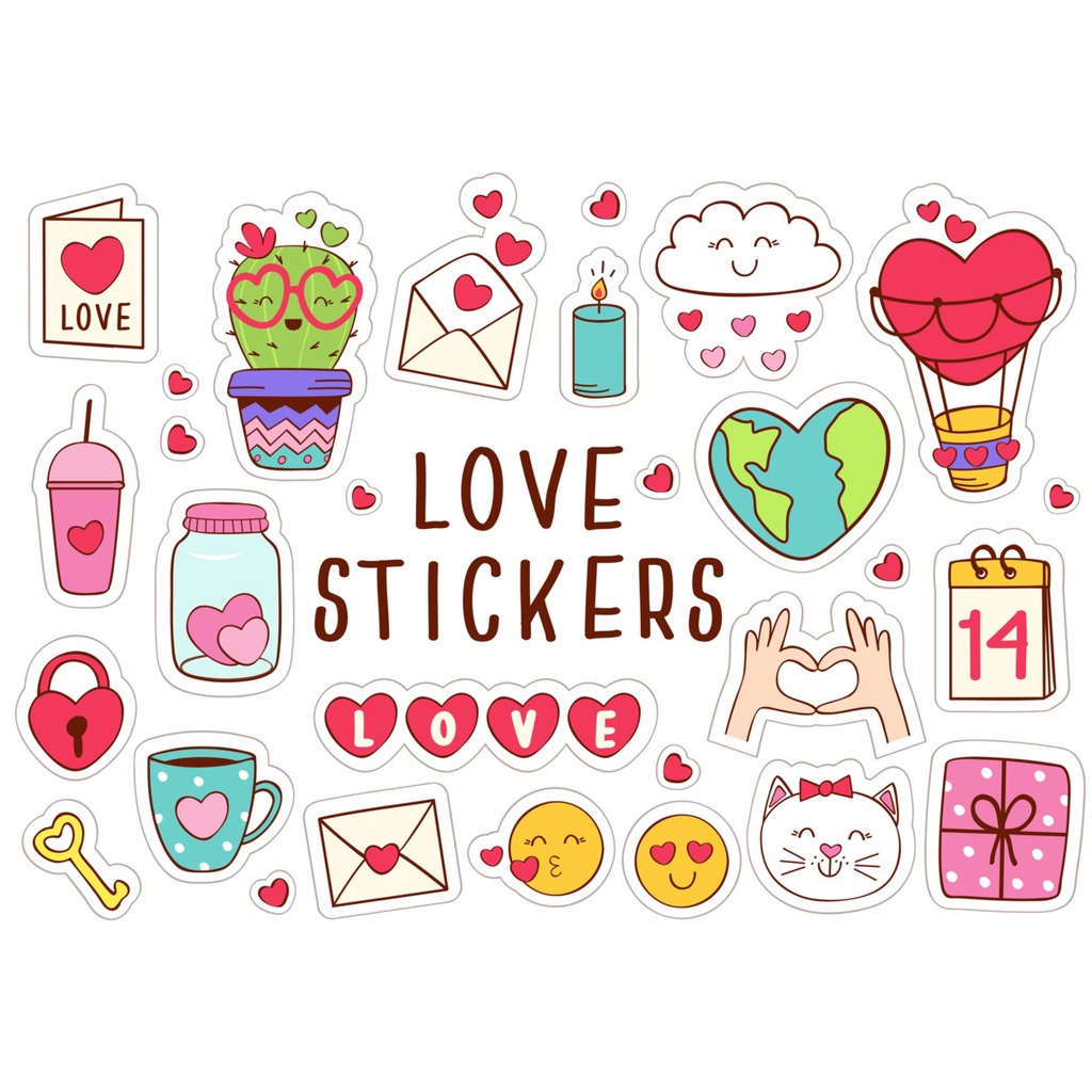 Stickers Pink and Red Hearts for Scrap Book | Shopee Philippines