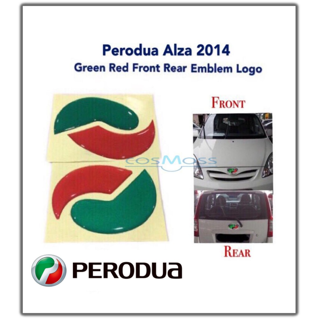 PERODUA ALZA 2014-2018 EMBLEM LOGO 2PCS (Front & Rear Sticker) | Shopee ...