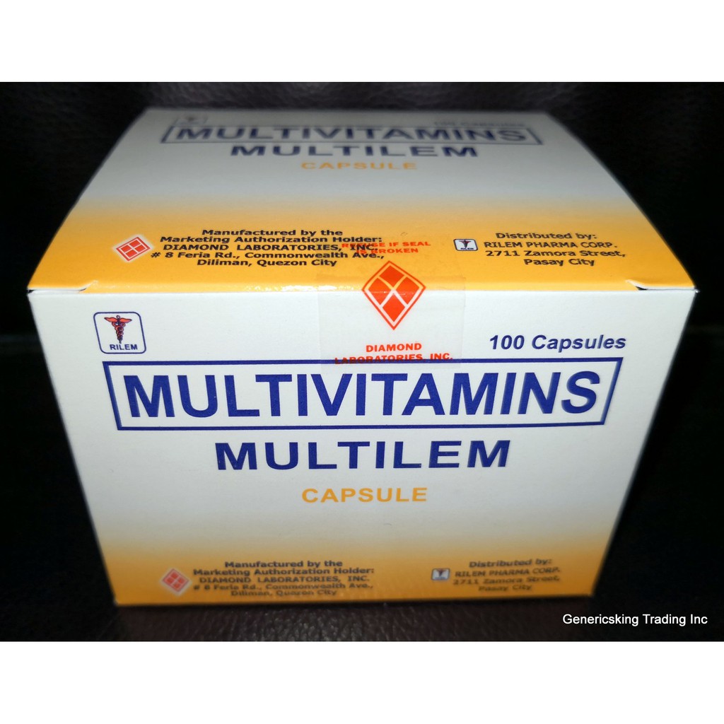 (GENERIC CLUSIVOL) MULTIVITAMINS x 100 CAPS (with Ascorbic Acid