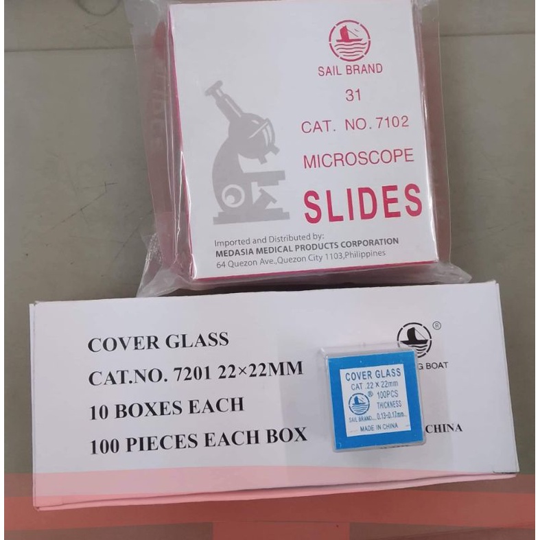 Microscope Slide Plain/Frosted and Cover Slip/Glass (Sail Brand