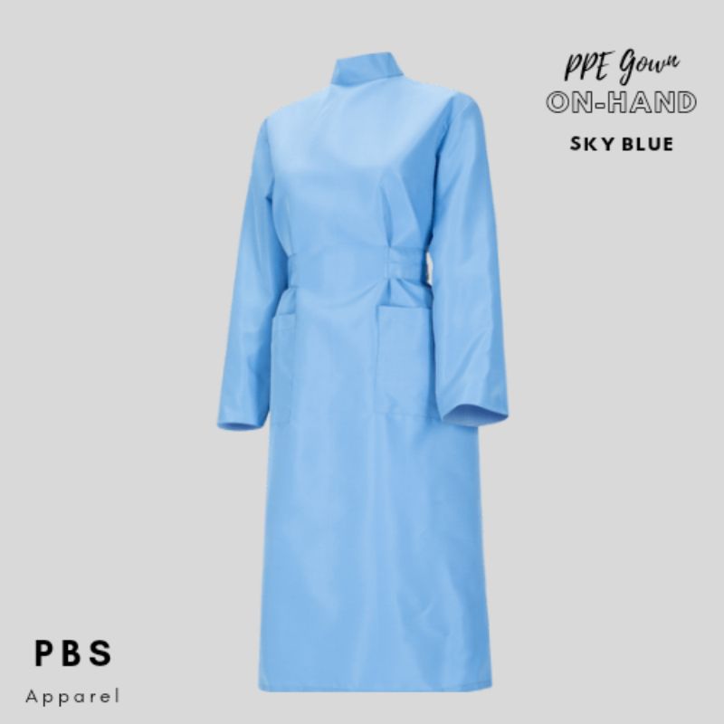 PBS "SKY BLUE" PPE GownIsolation Gown Lab GownSmock Gown Shopee