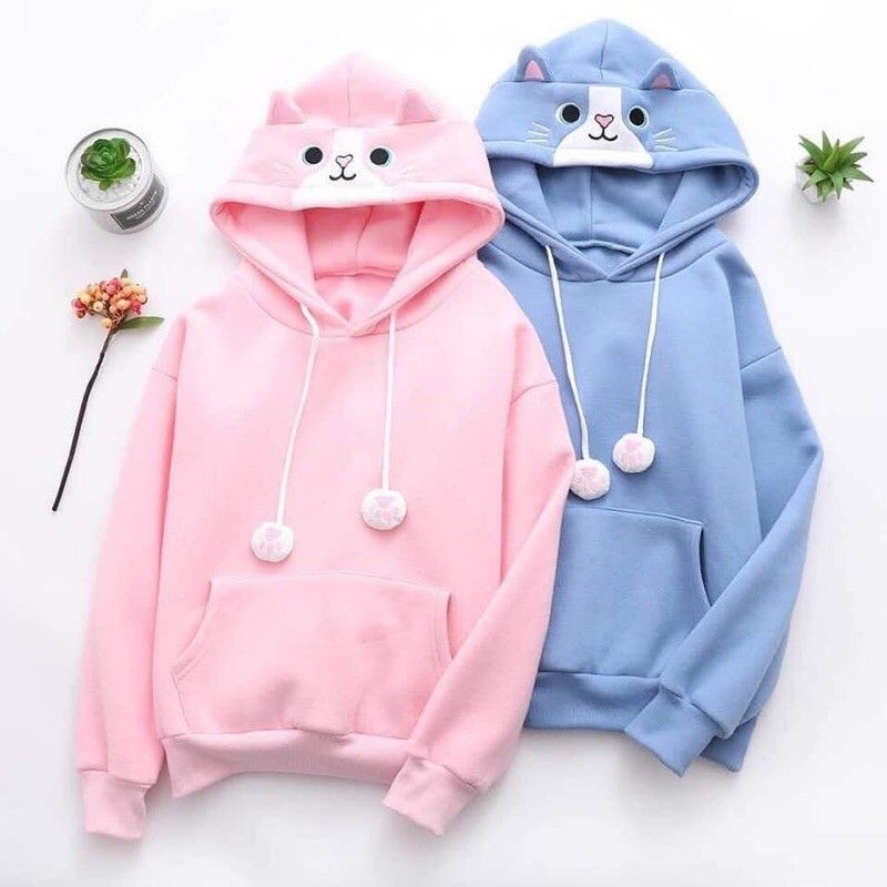 CUTE HOODIE LONGSLEEVE JACKET CAT EARS FOR WOMEN