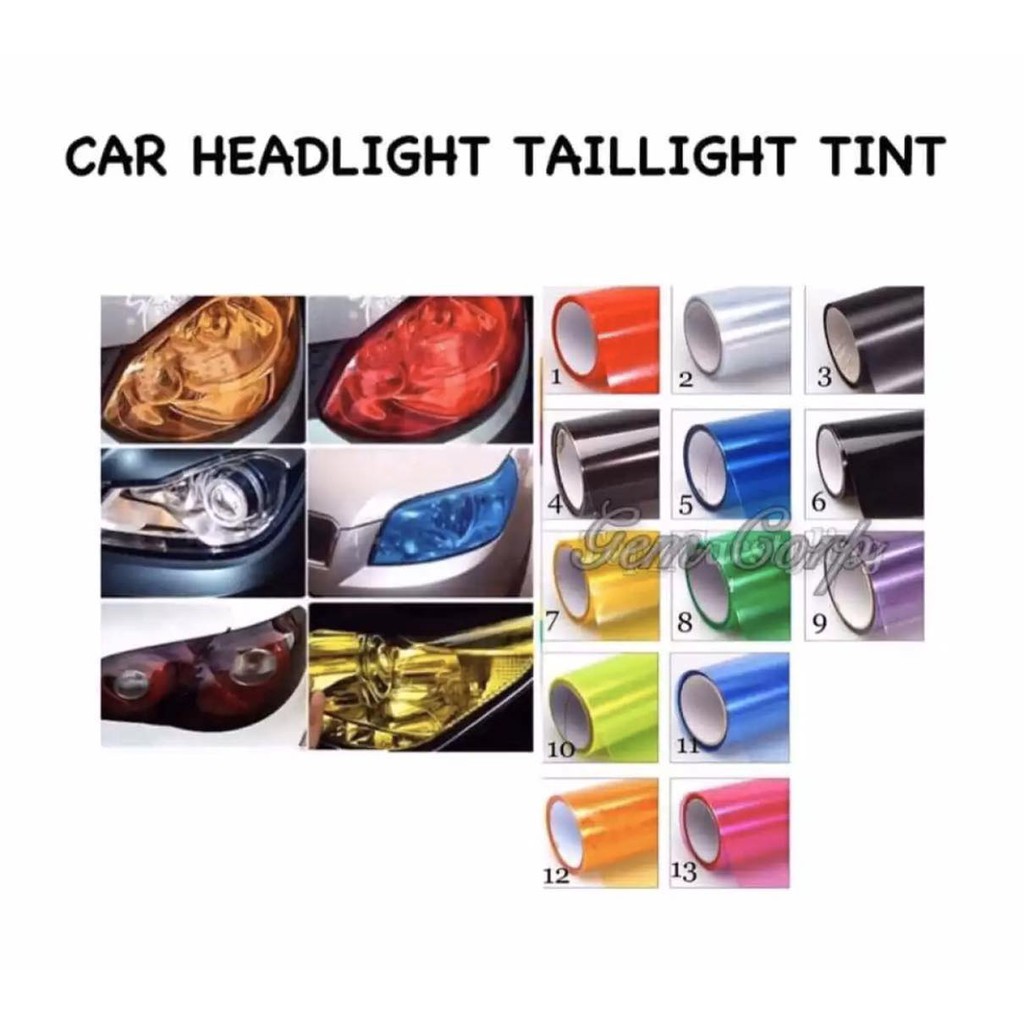 12x72 Gloss Golden Yellow Tint Film 3000K – Headlight Fog Light Taillight Vinyl Wrap