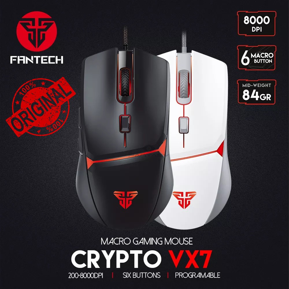 ORIGINAL FANTECH VX7 Instant Optical Sensor dpi 8000 Crypto RGB Gaming ...