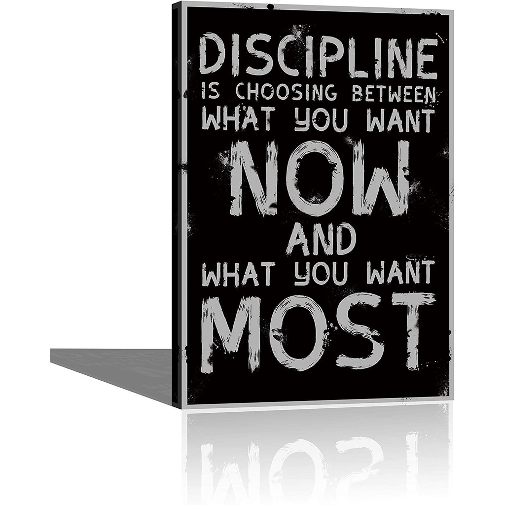 Discipline is Choosing Motivational Canvas Wall Art Inspirational ...