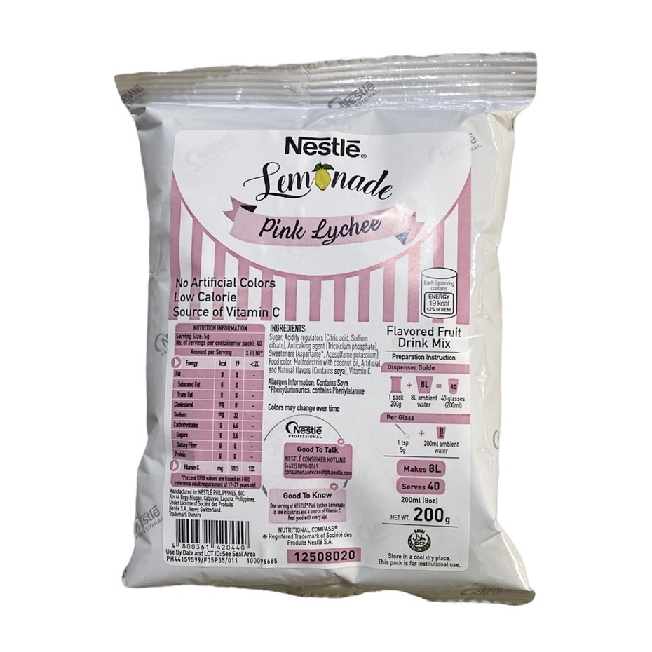 Nestle Pink Lemonade Lychee Flavor Fruit Drink Mix Shopee Philippines